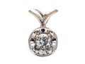 14k Yellow Gold Simple Diamond Solitaire Buttercup Pendant, App. 0.14 CTS