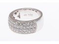 Sterling Silver Lovely High Polished, Round Brilliant Cut CZ Wide Band Ring, Pave Set, Size 7.75