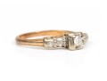 14k Yellow Gold Vintage Round Diamond Set Ring, App. 0.10 TCW, Size 6.75