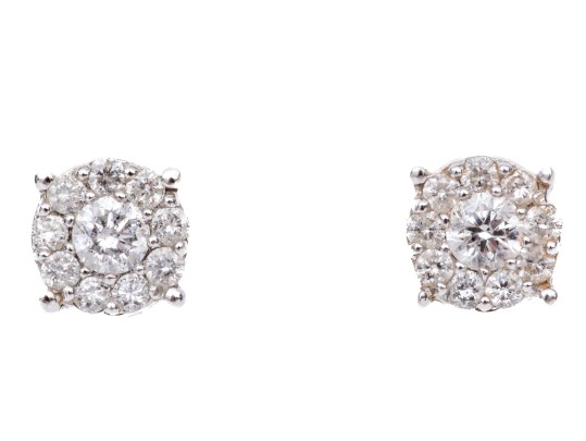 Effy 14k White Gold Lovely Diamond Cluster Earrings, App. 0.44 TCW Retail: $1,850.00