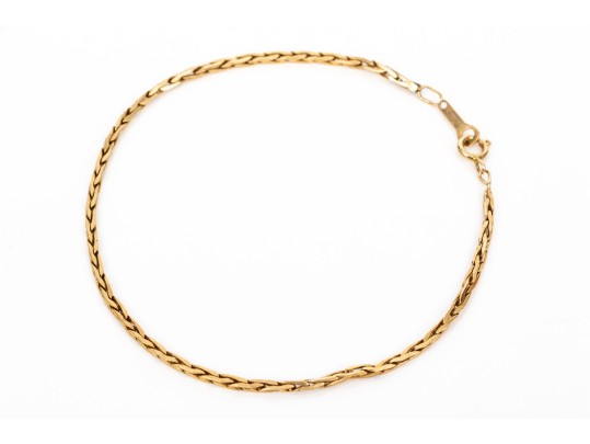14k Yellow Gold Simple Link Style Bracelet