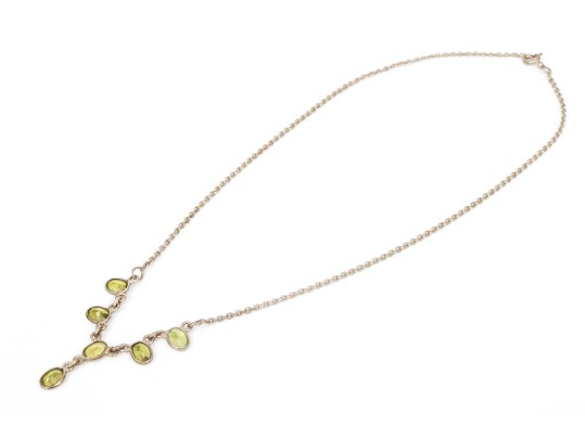 Sterling Silver Striking Bezel Set Peridot Necklace