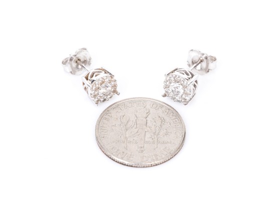 Effy 14k White Gold Lovely Diamond Cluster Earrings, App. 0.44 TCW Retail: $1,850.00