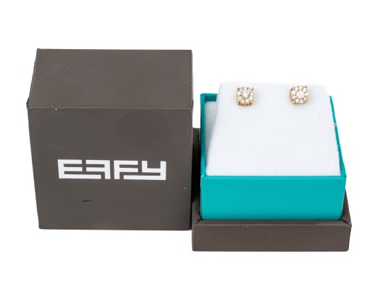 Effy 14k Yellow Gold Pretty Diamond Cluster Earrings, App. 0.50 TCW, Retail: $1,850.00