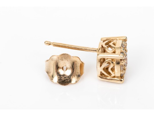 Effy 14k Yellow Gold Pretty Diamond Cluster Earrings, App. 0.50 TCW, Retail: $1,850.00