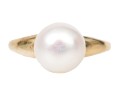 Tiffany & Co. 14k Yellow Simple Cultured Freshwater Pearl Solitaire Ring, Size 3, See Note