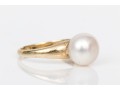 Tiffany & Co. 14k Yellow Simple Cultured Freshwater Pearl Solitaire Ring, Size 3, See Note