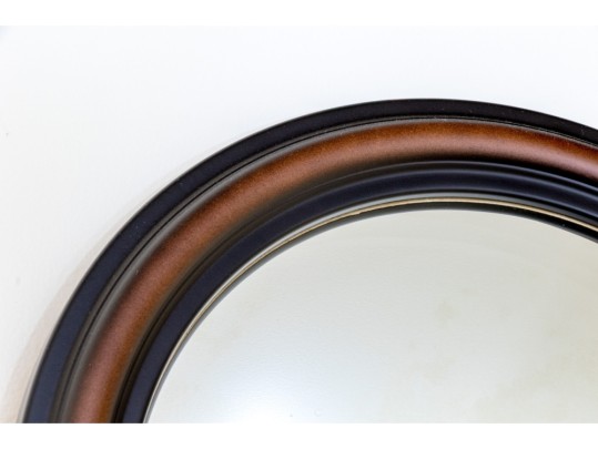 Laura Barton 17” Convex Mirror In Faux Wood Finish