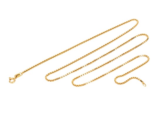 14k Yellow Gold Simple Box Style Chain