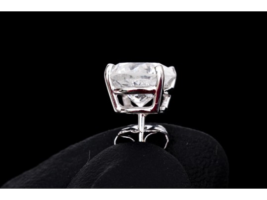 14k White Gold Round Brilliiant Cut Diamond Stud Earrings, App. 2.58 TCW, See Note