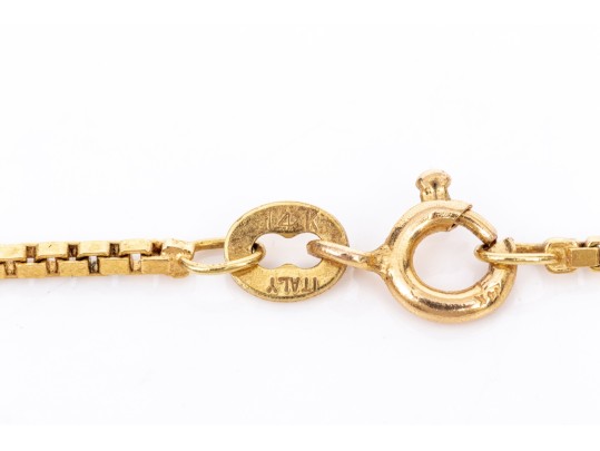 14k Yellow Gold Simple Box Style Chain