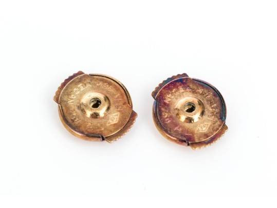 Georg Jensen 18k Yellow Gold Beautiful Round Hoop Earrings, Pattern 1491