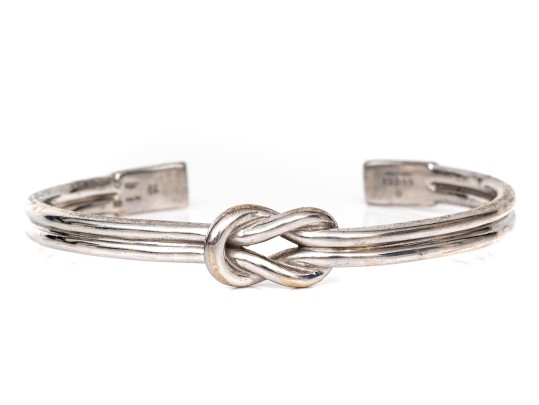 Gucci Sterling Silver Knotted Cuff Bracelet
