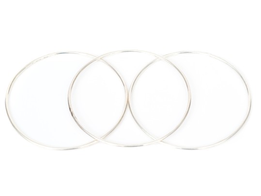 Tiffany & Co. Elsa Peretti Sterling Silver Simple Set Of Three Narrow Slip On Bangle Bracelets