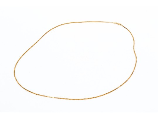 14k Yellow Gold Simple Box Style Chain