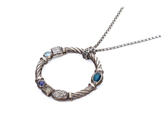 David Yurman Sterling Silver Colored Stone And Diamond 