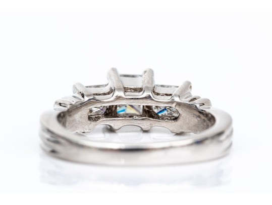 Platinum Princess Cut Diamond Ring, App. 1.00 TCW, Size 4.5