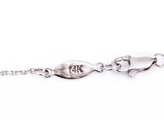 14k Gold Striking Pear Profile Pave Set Diamond Pendant, App. 0.28 TCW, With Chain