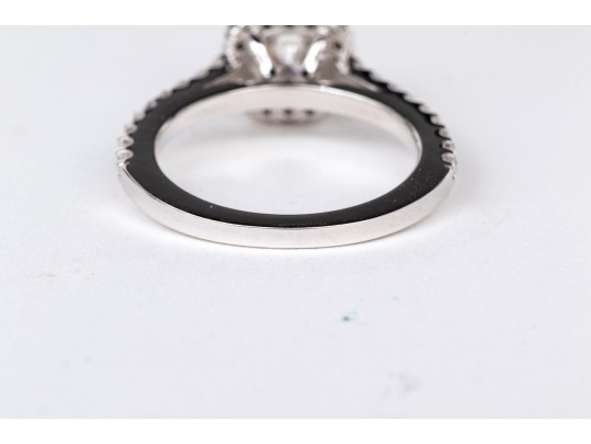 14k White Gold Diamond Ring, App. 1.10 TCW, Size 6.25+ Center Stone EGL Certed