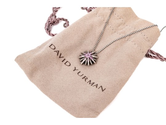 David Yurman Sterling Silver Special Edition Starburst Pendant And Chain, With Pouch