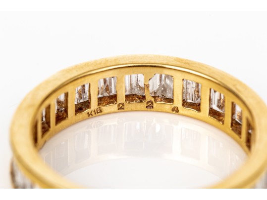18k Baguette Diamond Eternity Band Ring, App. 2.00 TCW, Size 8, See Sizing Note