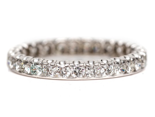 Platinum Prong Set Diamond Eternity Band App. 0.58 TCW, Size 6.25