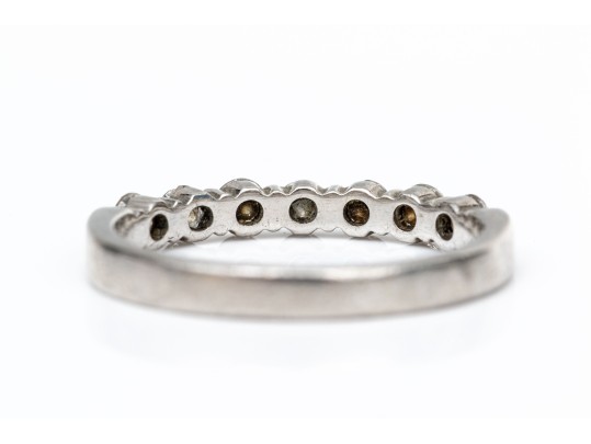 Platinum Round Diamond Band Ring, App. 0.42 TCW, Size 6