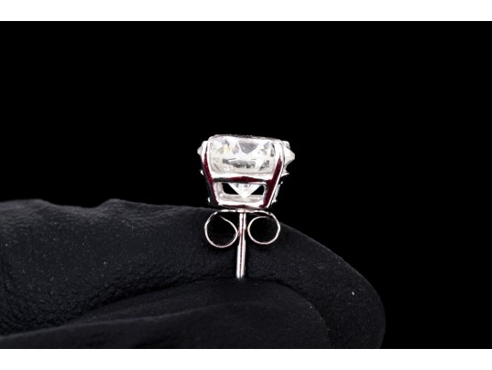 14k White Gold Round Brilliiant Cut Diamond Stud Earrings, App. 2.58 TCW, See Note