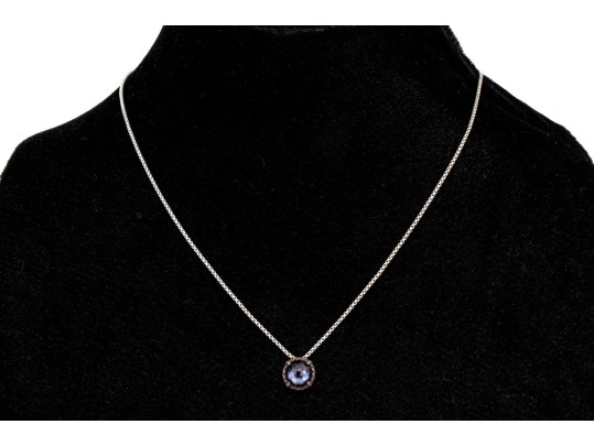 David Yurman Sterling Silver Checkerboard Cushion Necklace With Chain