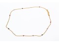 22k Yellow Gold Lovely Multi Stone Bead And Fine Chain Link Necklace