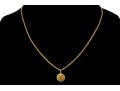 14k Yellow Gold Colorful Plique A Jour Pendant, With A Cable Style Chain