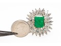 Exceptional 18K White Gold Emerald And Diamond Cocktail Ring, Size 8.25