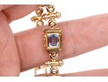 14k Yellow Gold Ornate Baroque Style Multi Stone Link Bracelet
