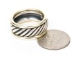 David Yurman Sterling Silver And 14k Wide Cable Band Ring, Size 5.5+