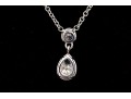 14k Gold Beautiful Round And Pear Brilliant Diamond Stack Pendant, App. 1.16 TCW, With Chain