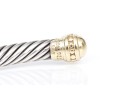 David Yurman Sterling Silver And 14k Simple Cable Cuff Bracelet