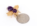 14k Yellow Gold Cabachon Amethyst Set Bee Brooch