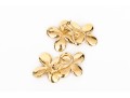 Angela Cummings 18k Yellow Gold Spectacular Vintage Brushed Double Flower Earrings