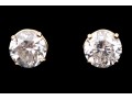 14k Yellow Gold Round Brilliiant Cut Diamond Stud Earrings, App. 3.11 TCW, See Note