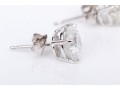 14k White Gold Round Brilliiant Cut Diamond Stud Earrings, App. 2.58 TCW, See Note