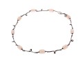 Tiffany & Co. Sterling Silver Vintage Twisted Link And Rose Quartz Station Necklace