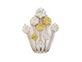 18k Gold Beautiful Yellow And White Diamond Waterfall Cluster Pendant, App. 1.46 TCW