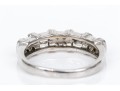 18k White Gold Baguette And Round Diamond Band Ring, App. 0.60 TCW, Size 7