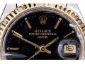 Rolex 14k Yellow Gold And Steel 26mm Date Wristwatch With Black Stick Dial And Jubilee Bracelet