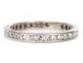 Platinum Chic Channel Set Round Faceted Diamond Band Ring, App. 0.22 TCW, Size 7.25