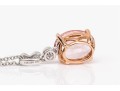 14k White And Rose Gold Lovely Morganite And Diamond Topped Pendant