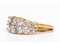 14k Yellow Gold Fabulous Two Row Graduated Diamond Dome Ring, App. 1.12 TCW, Size 6