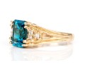 14k Yellow Gold Blue Topaz And Diamond Ring, Diamonds App. 0.06 TCW, Size 6.75