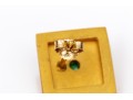 18k Yellow Gold Mogul Style Square Enamel And Emerald Earrings