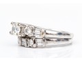 14k And 18k Round Baguette Diamond Ring, App. 1.07 TCW, With Attached Band, Size 4.5